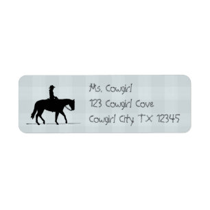 Cowgirl Horse Return Address Labels