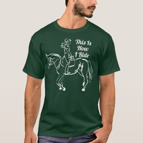 Cowgirl Horse Riding Backward Reverse Funny  for W T_Shirt