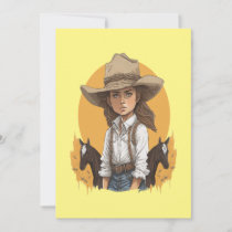Cowgirl Horses Sunset Country Girl Happy Birthday  Holiday Card