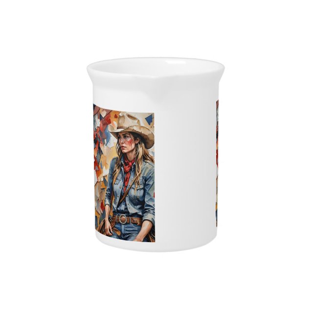 Cowgirl, "I Have Got This." Gravy/Syrup Pitcher (Front)