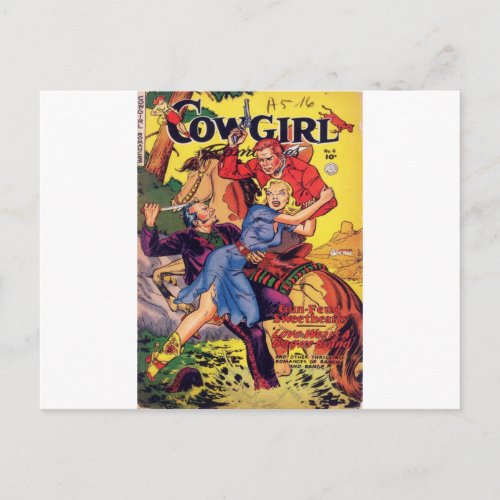 Cowgirl in a Blue Dress Postcard