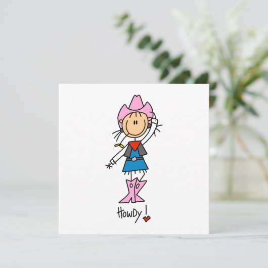 Cowgirl in Pink T-shirts and Gifts (Standing Front)