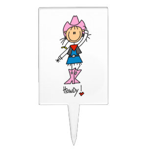 Cowgirl in Pink T-shirts and Gifts Cake Topper