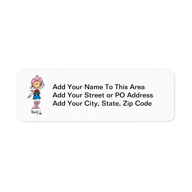 Cowgirl in Pink T-shirts and Gifts Label (Front)