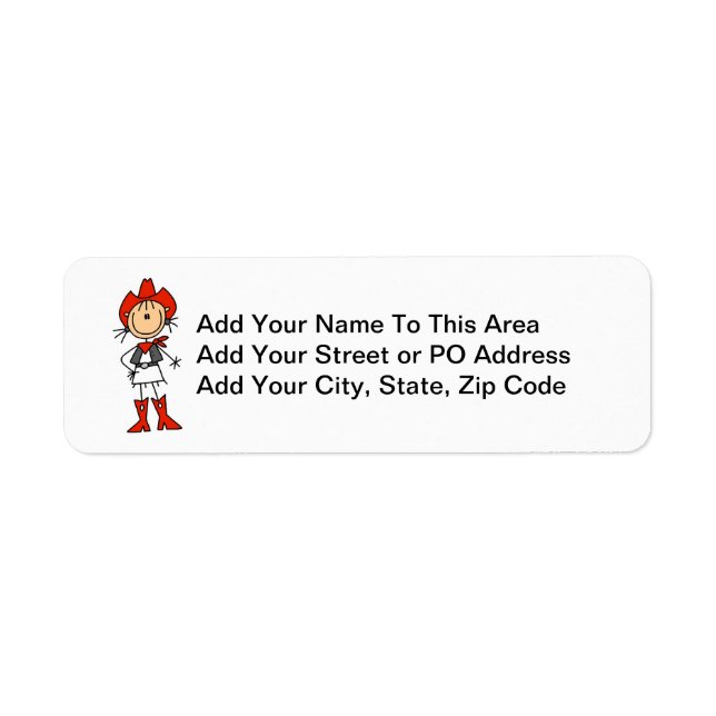 Cowgirl in Red T-shirts and Gifts Label (Front)