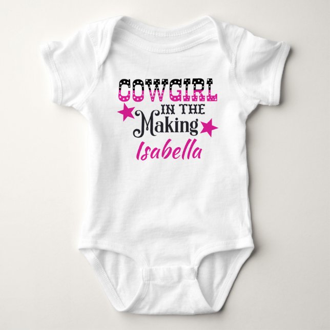 Cowgirl In The Making Personalized Baby Bodysuit (Front)