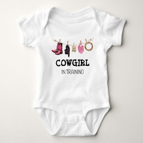 Cowgirl in Training Western Country Baby Bodysuit