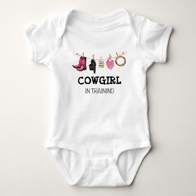 Cowgirl in Training Western Country Baby Bodysuit (Front)