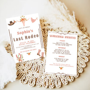 Cowgirl Last Rodeo Bachelorette Party Invitation