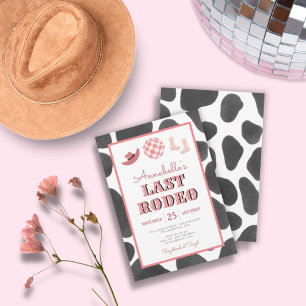 Cowgirl Last Rodeo Disco Bachelorette Party Invitation