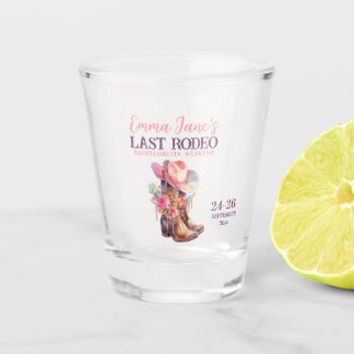 Cowgirl Last Rodeo Pink Bachelorette Shot Glass