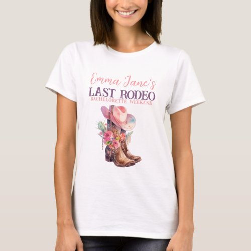 Cowgirl Last Rodeo Pink Bachelorette T_Shirt