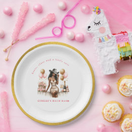 Cowgirl Last Rodeo Western Bachelorette Party Paper Plates