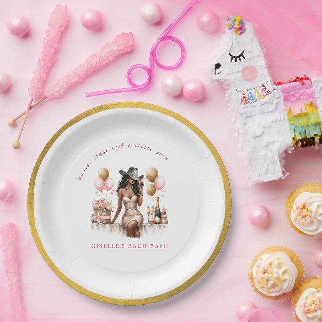 Cowgirl Last Rodeo Western Bachelorette Party Paper Plates (Party)