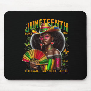 Cowgirl Melanin Girl Juneteenth 1865 Black Pride B Mouse Pad
