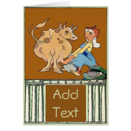 Cowgirl Milking  Card (Front)