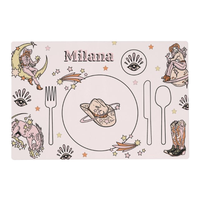 Cowgirl Montessori Placemat Printable (Front)