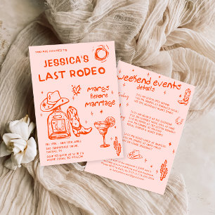 Cowgirl Nashville Last Rodeo Bachelorette Weekend Invitation