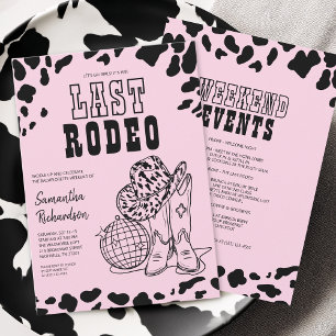 Cowgirl Nashville Pink Bachelorette Party Weekend Invitation
