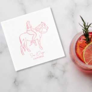 cowgirl ocean bachelorette cocktail napkins