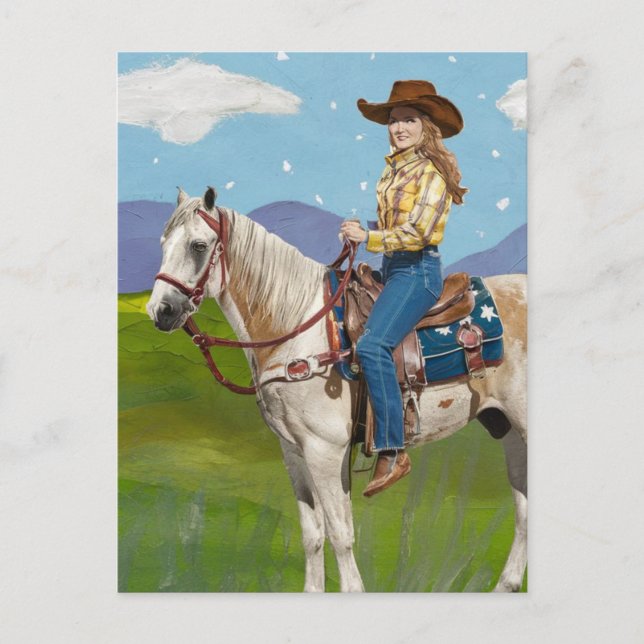 Cowgirl on a Horse Postcard (Front)