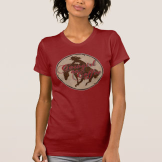 Cowgirl On Coffee Red T-shirt