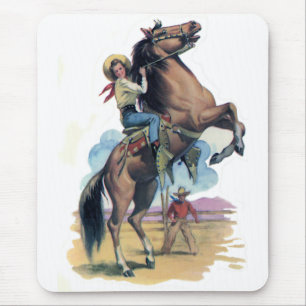 Cowgirl on Horse Mouse Pad