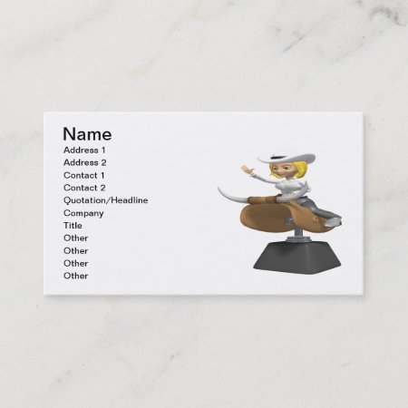 Cowgirl On Mechanical Bull Business Card