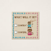 Cowgirl or Cowboy Gender Reveal Ballot (Front)