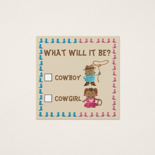 Cowgirl or Cowboy Gender Reveal Ballot (Front)