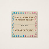 Cowgirl or Cowboy Gender Reveal Ballot (Back)