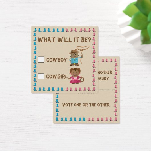 Cowgirl or Cowboy Gender Reveal Ballot (Desk)