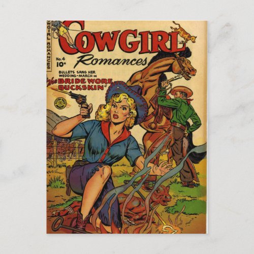 Cowgirl out on the Range Postcard