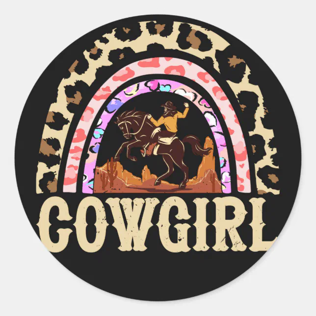 Cowgirl Outfit Women Cowboy Rainbow Leopard Wester Classic Round ...