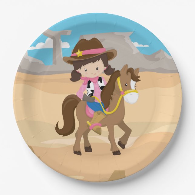 Cowgirl Paper Plates (Front)