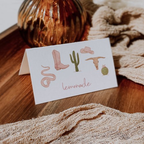 Cowgirl Party Food Label Place Card