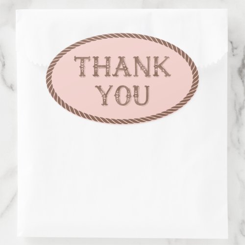 Cowgirl Party  Horse  Thank You Oval Sticker
