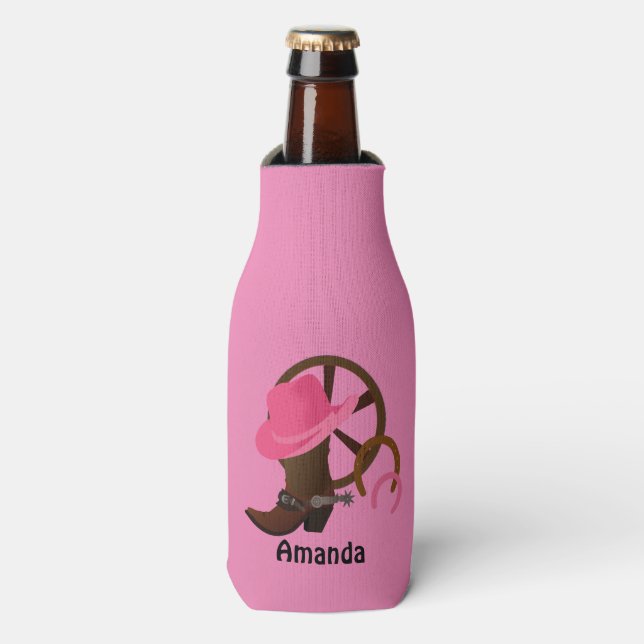 Cowgirl Personalized Bottle Cooler (Bottle Front)