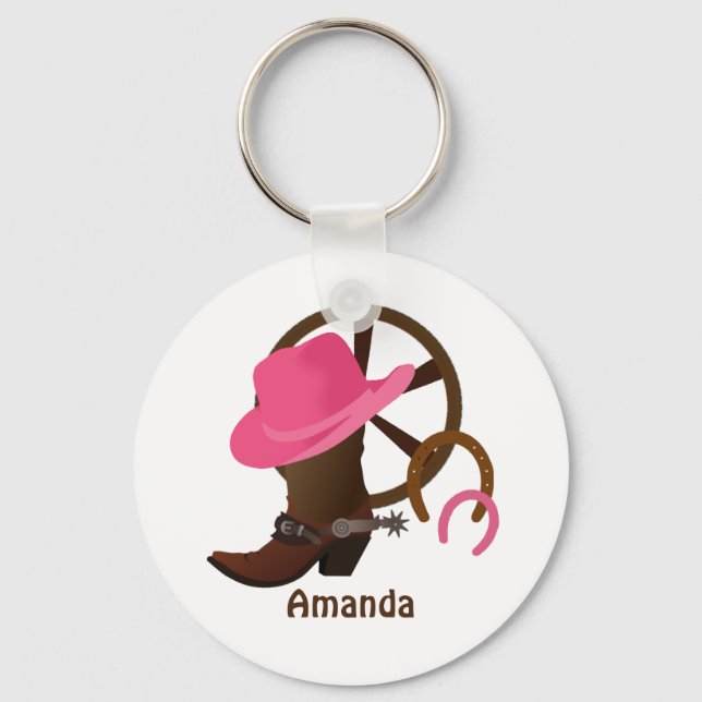 Cowgirl Personalized Keychain (Front)