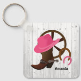 Pink Cowboy Hat Bottle Opener Keychain