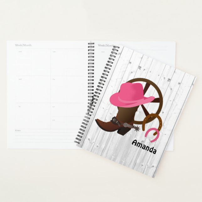 Cowgirl Personalized Rustic Planner (Display)