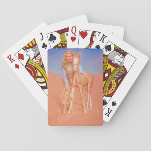 Cowgirl Pin Up Art Poker Cards