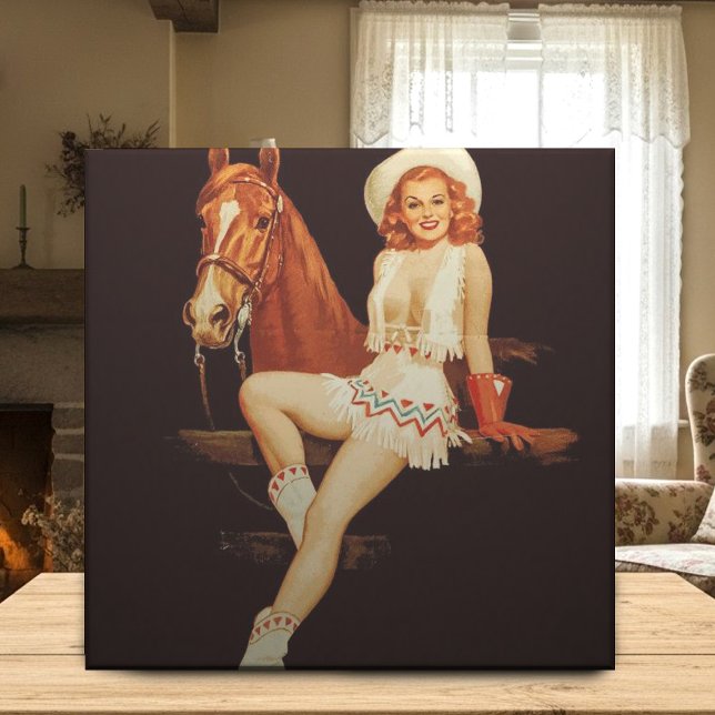Cowgirl Pin-Up                                     Ceramic Tile (Creator Uploaded)