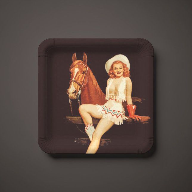 Cowgirl Pin-Up                                     Paper Plates (Creator Uploaded)