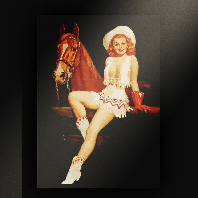Cowgirl Pin-Up                                     Postcard (Creator Uploaded)
