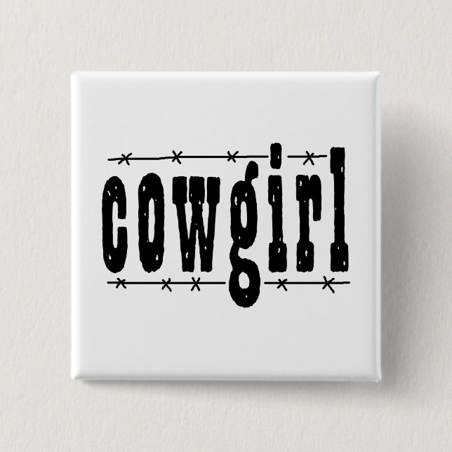 Cowgirl Pinback Button (Front)