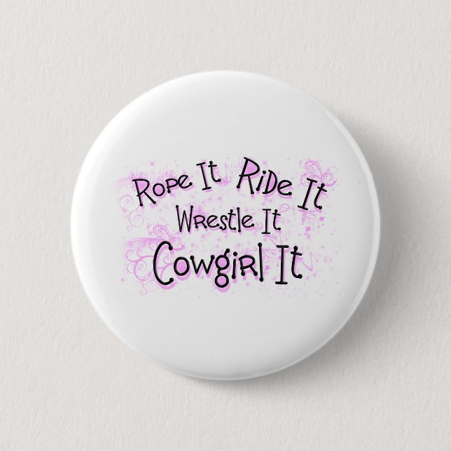 Cowgirl Pinback Button (Front)