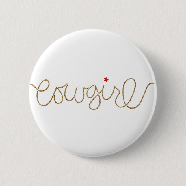 cowgirl pinback button (Front)
