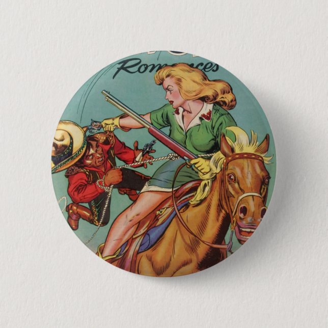 Cowgirl Pinback Button (Front)