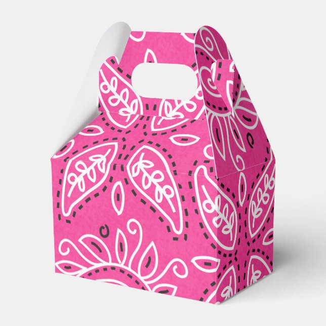 Cowgirl pink bandana pattern party favor box (Front Side)